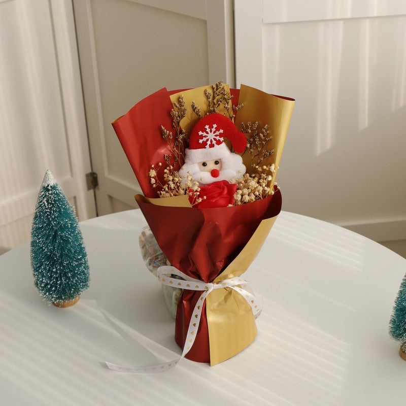 Festive Santa Snowman Fabric Flowers Decoration|Christmas Home Decor