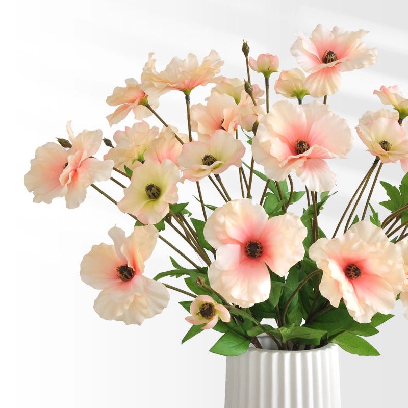 Butterfly Peony 3-Head Eustoma Silk Flower Artificial Wedding Home Decor Soft High-Quality|Home Decor & Artificial Flowers