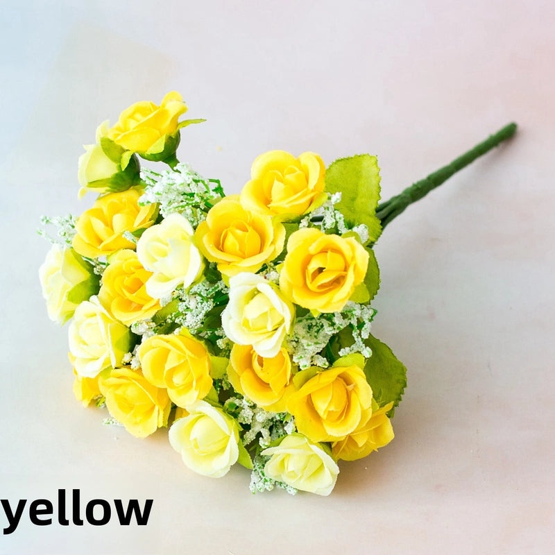 Diamond Rose Artificial Flower 7 Fork Spring Small Rose Bud Plastic Floral Decoration|Home Decor Artificial Flowers