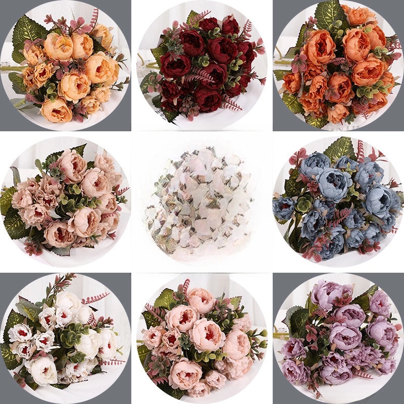 Peony Silk Flower Single Stem Artificial Bouquet for Home Bedroom Living Room Decoration|Home Decor Artificial Flowers