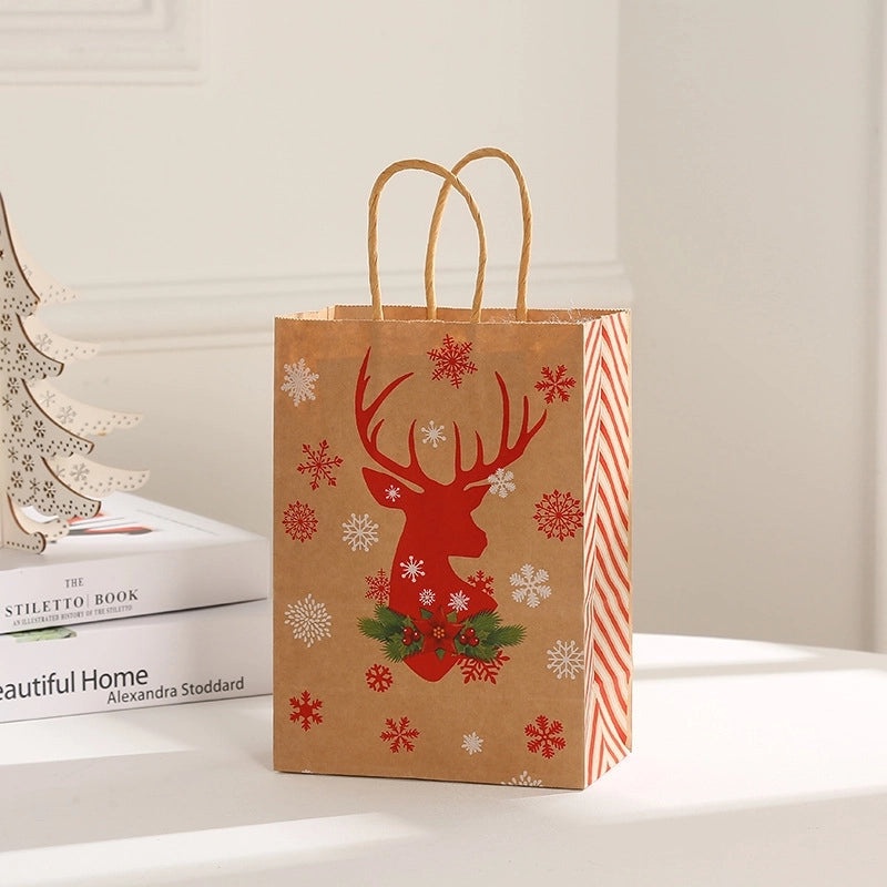 Christmas Holiday Gift Bags with Cute Santa Hat, Christmas Tree, and Snowman Designs|Holiday Gift Bags