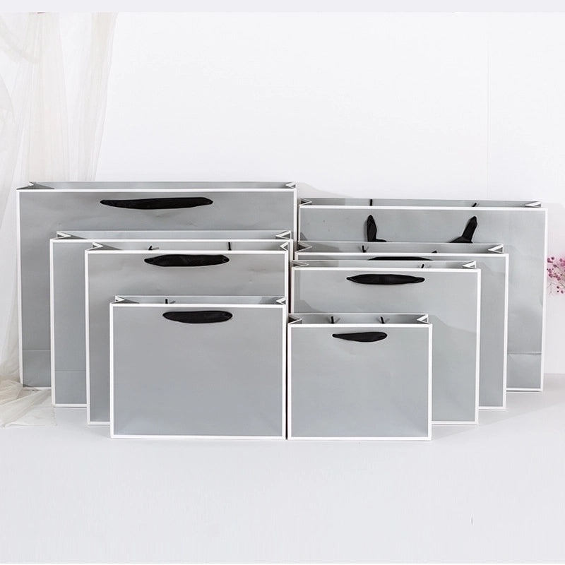 White Card Portable Paper Shopping Bag with Handles|Shopping Bags & Gift Packaging