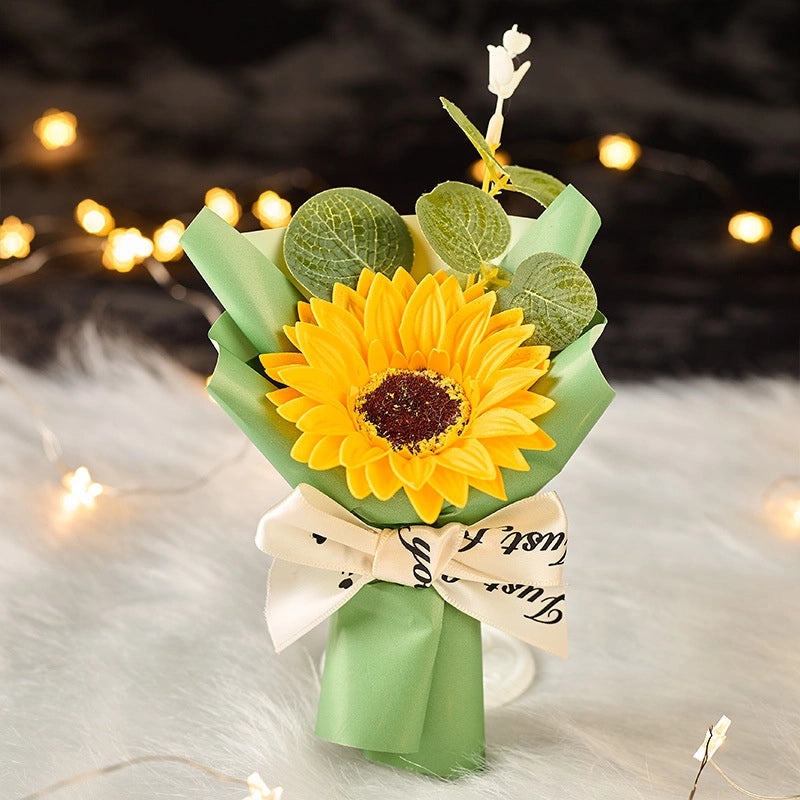 Valentine's Day Sunflower Soap Flower Bouquet | Artificial Flowers Gift | Home Decor | Floral Arrangement | Beauty & Personal Care|Artificial Flo