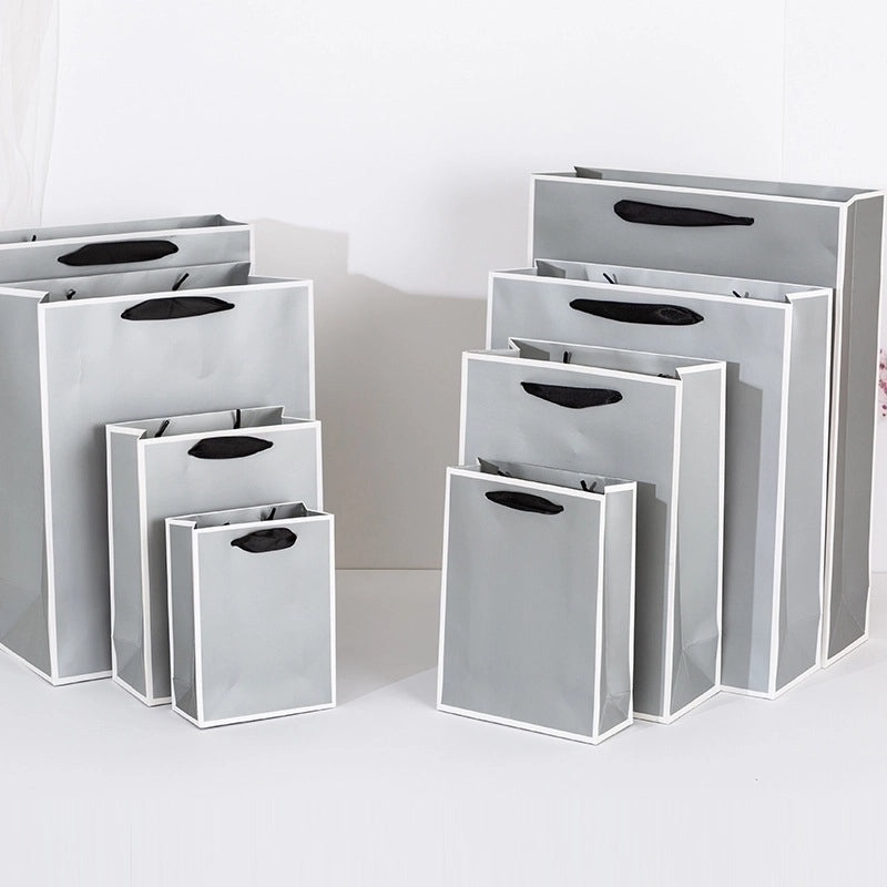 White Card Portable Paper Shopping Bag with Handles|Shopping Bags & Gift Packaging