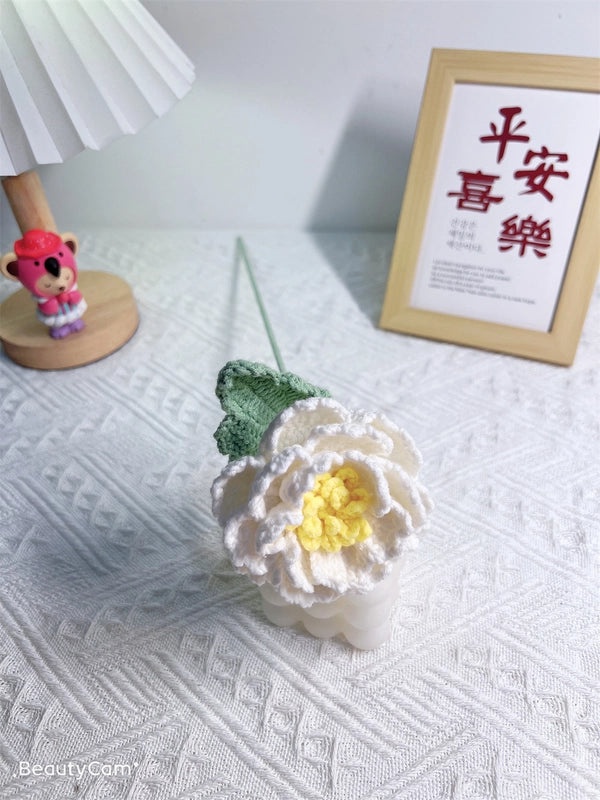 Peony Wool Hand-Woven DIY Artificial Flower Bouquet for Home Decor and Teacher's Day Gift | Home Decor & Gifts