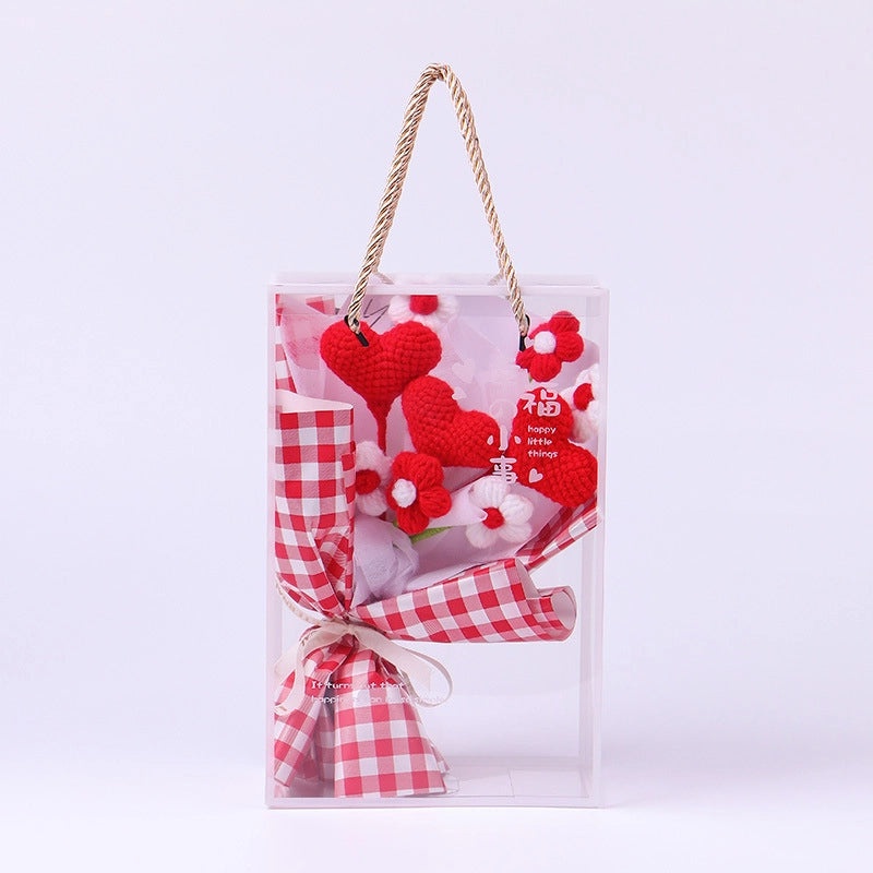 Artificial Sunflower, Rose, and Tulip Yarn Flowers Bouquet|Home Decor Artificial Flowers