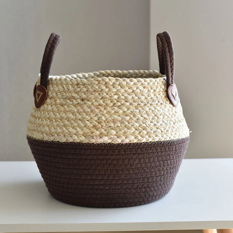 Vintage Plain Straw Basket Organizer|Home Storage & Organization