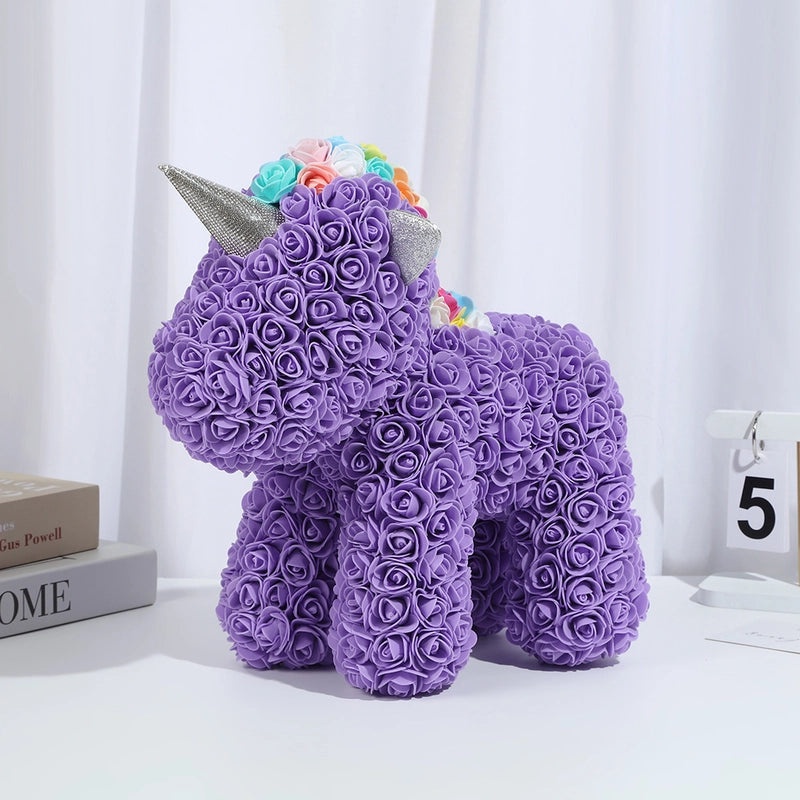 Elegant Lady Animal Preserved Fresh Flower Ornaments for Valentine's Day | Women's Accessories