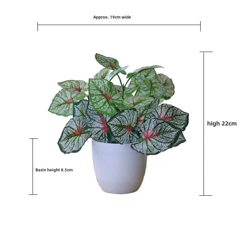 Artificial Green Rose Leaf Plant in Pot|Home Decor Artificial Plants