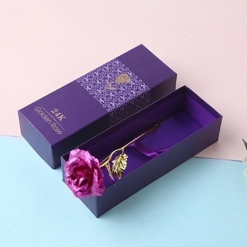 Elegant Rose Gold Foil Date with Rose Flower|Jewelry & Accessories