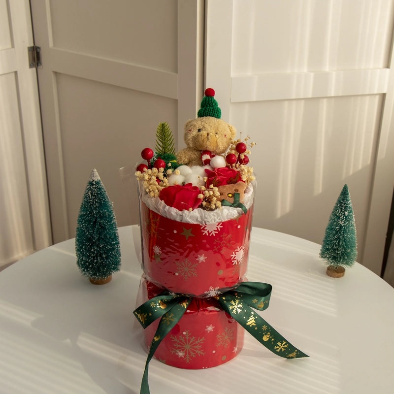 Christmas Bear Flower Arrangement|Home Decor