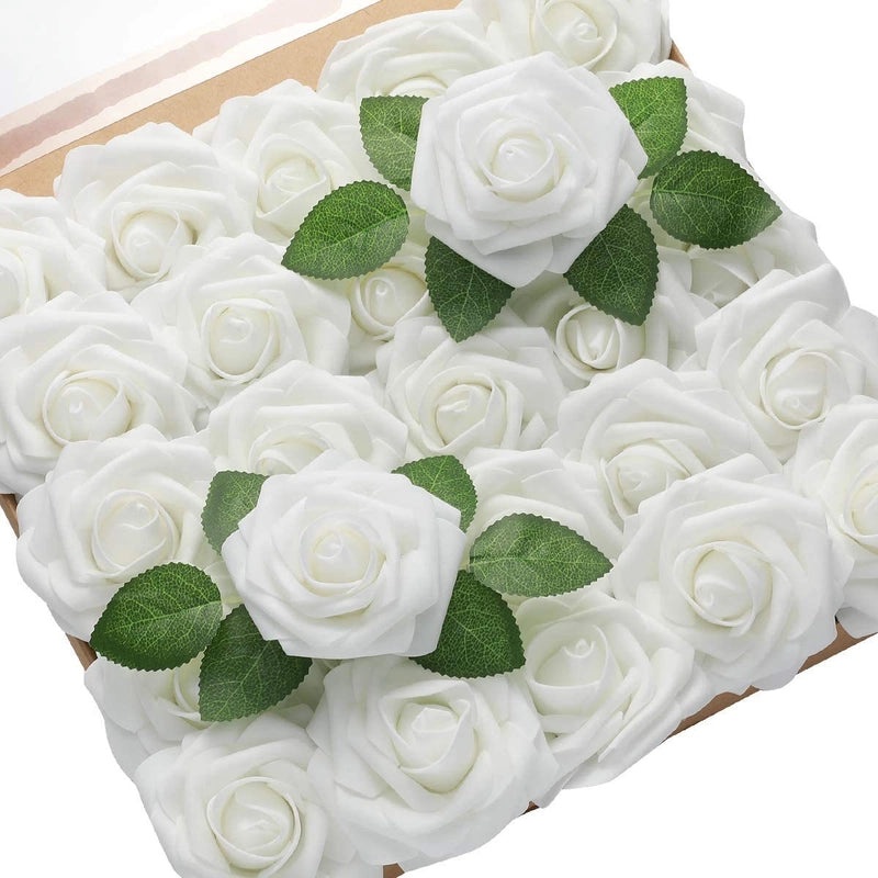 Foam Rose Simulation Gift Box with Stem 25pcs Fake Flowers for Wedding Valentine's Day Decor|Home & Garden > Flowers & Plants > Artificial Flower