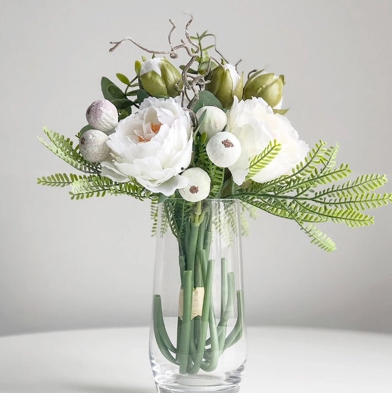 Romantic Elegant Minimalist Silk Floral Artificial Flowers Bouquet|Home Decor Artificial Flowers