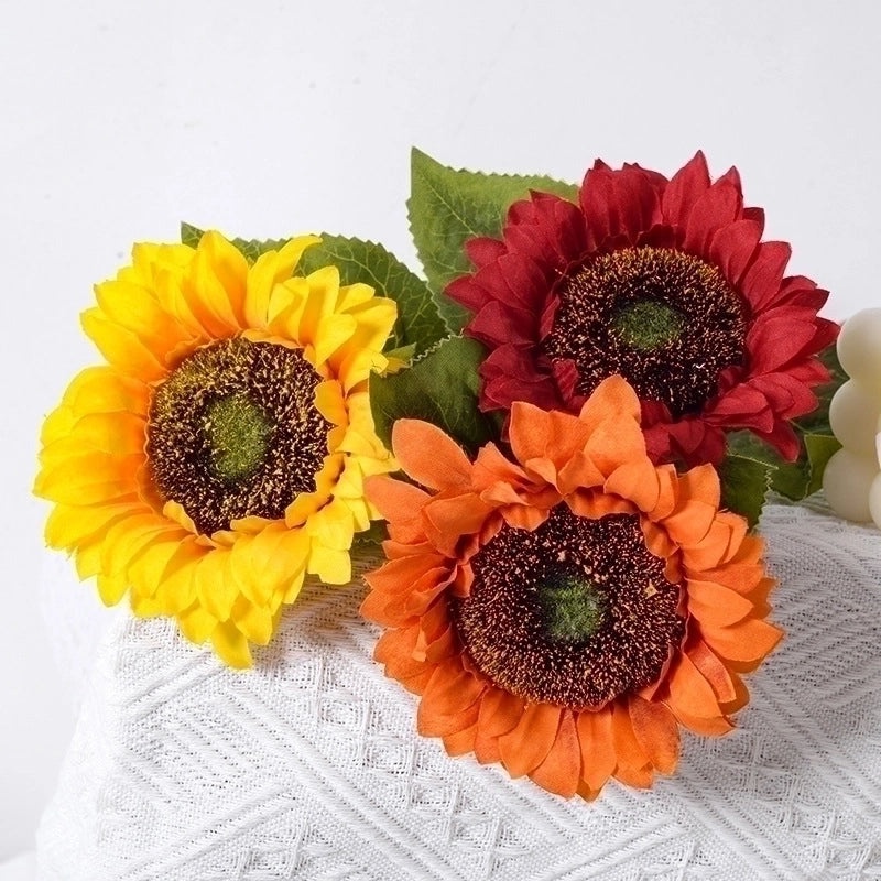 Retro Pastoral Sunflower Silk Flower Bouquet|Home Decor Artificial Flowers