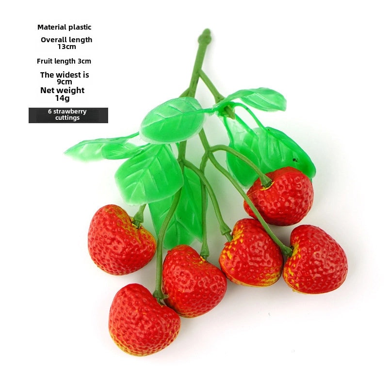 Realistic Plastic Strawberry Decoration | Artificial Fruit Props for Window Display and Photography | Home Decor Accessories | Fake Fruit Models 