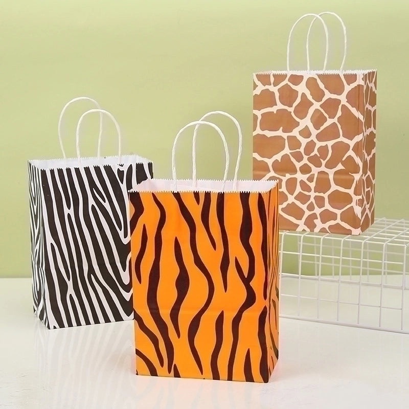 Animal Print Gift Bags Cute Zebra Tiger Leopard Pattern|Gift Bags and Wrapping Supplies