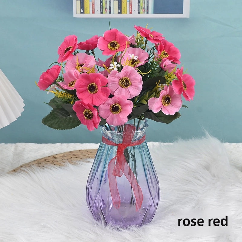 5-branch 10-head Cherry Blossom Silk Flower Bouquet Artificial Spring Decoration for Wedding Hotel Home Living Room|Home Decor