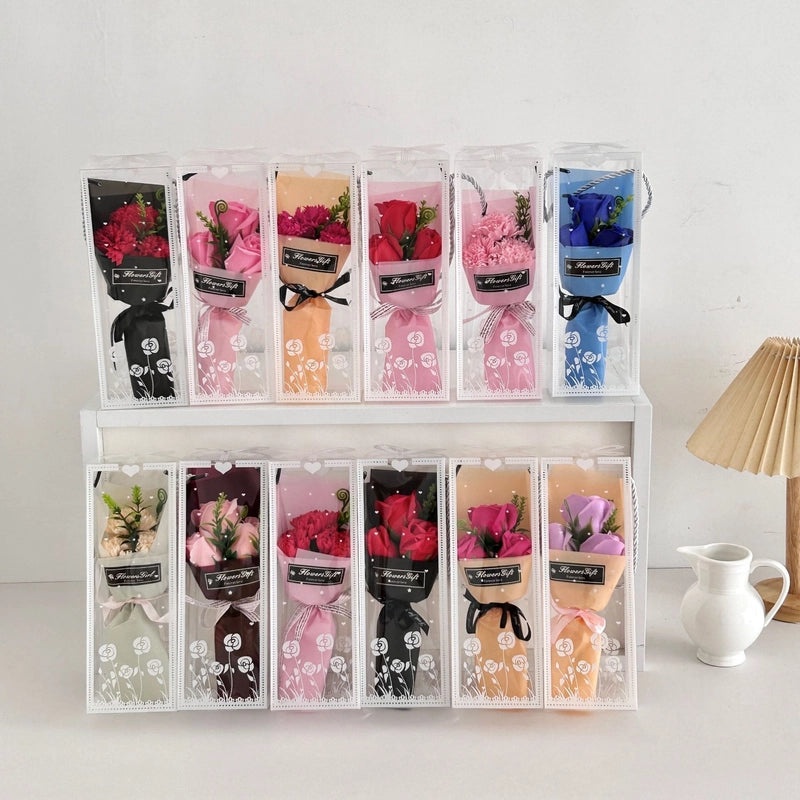 Romantic Carnation Rose Soap Flower Artificial Floral Arrangement|Home Decor Artificial Flowers