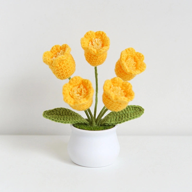 Hand-Woven Sunflower Artificial Flower Pot Linglan Preserved Flower Office Home Elegant Decoration|Home Decor