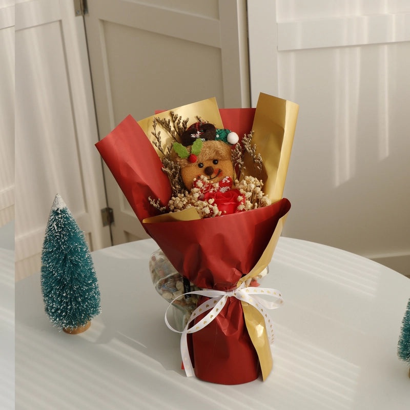 Festive Santa Snowman Fabric Flowers Decoration|Christmas Home Decor