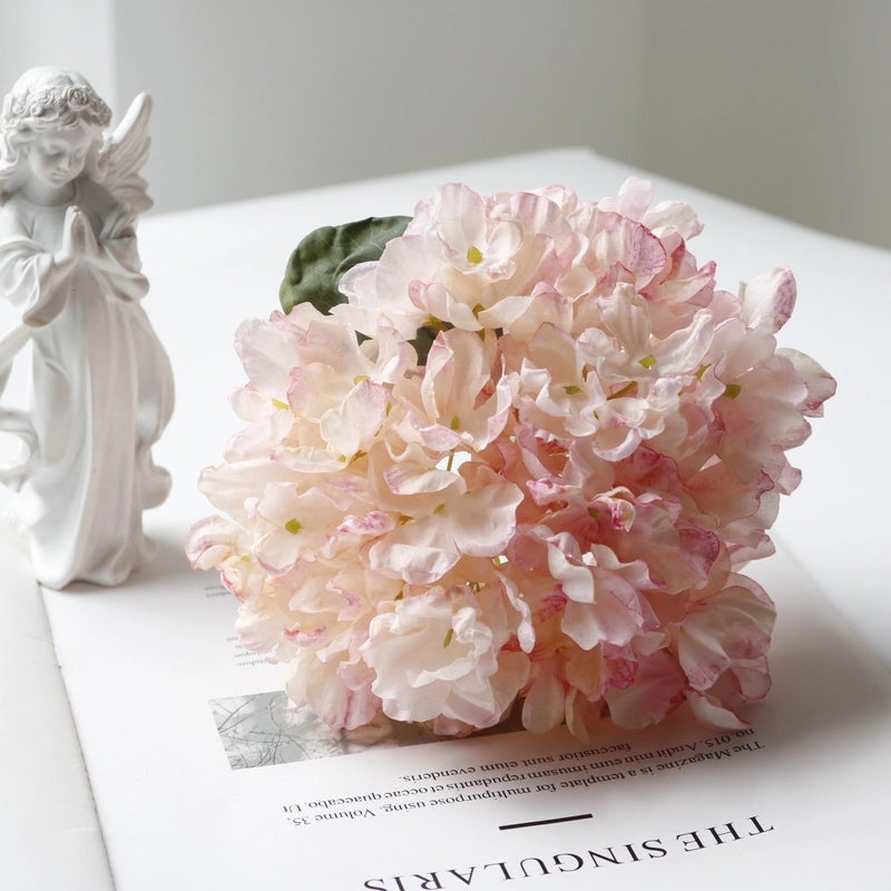 Retro Style Coral Hydrangea Artificial Flower Oil Painting for Home Decor & Wedding Photography Props|Home Decor & Photography Props