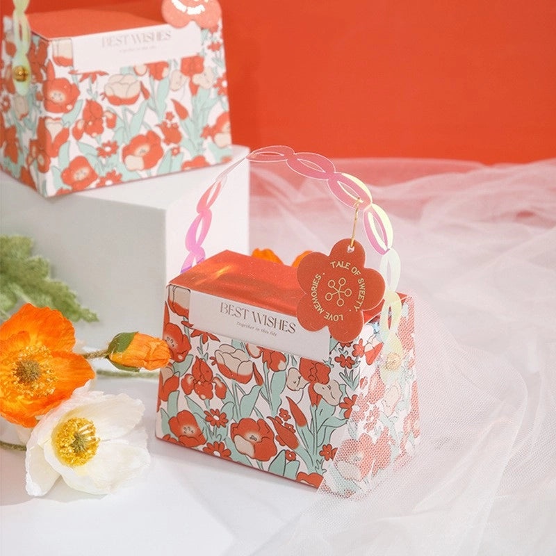 Valentine's Day Floral Paper Gift Bags for Weddings and Parties|Gift Bags & Packaging