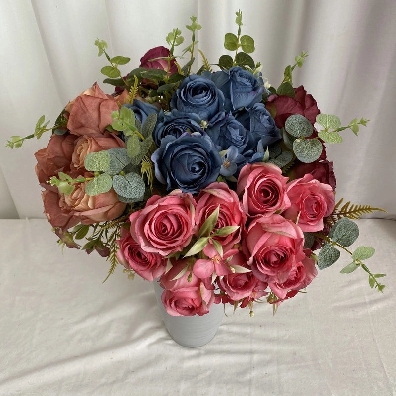 Milan Rose Artificial Wedding Bouquet Nordic Style Bride Holding Flowers Home Decor|Home Decor & Artificial Flowers