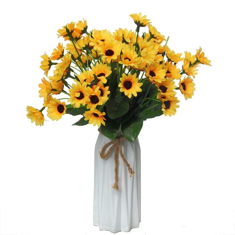 Artificial Sunflower Desktop Plant Decorative Green Potted Flower Home Office Indoor Ornament|Home Decor Artificial Plants