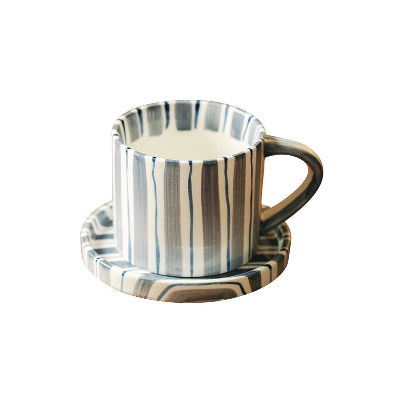 Casual Cute Striped Ceramic Plate and Water Bottle Set 1 Piece | Home & Kitchen Tableware