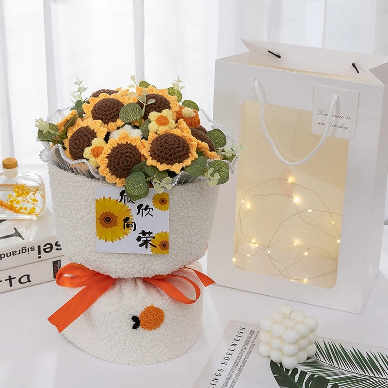 Valentine's Day Cute Fruit-Themed Knit Artificial Flower Bouquet|Home Decor Gifts