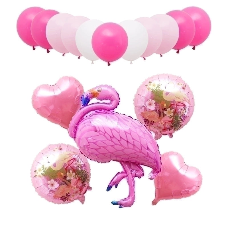 50 Pieces Tropical Flamingo Coconut Tree Aluminum Foil Balloons Set | Party Decorations Balloons