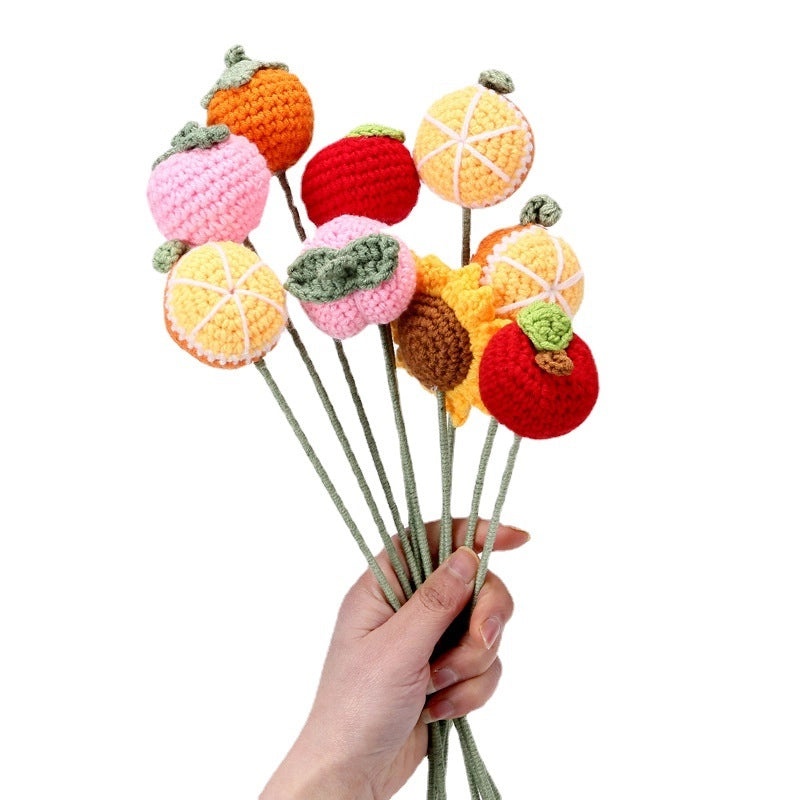 Colorful Fruit-Inspired Yarn Flowers for Decoration|Home Decor & Artificial Flowers