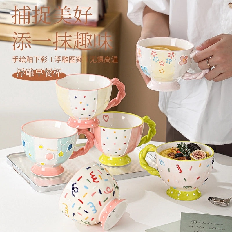 Adorable Star and Flower Ceramic Water Bottle Single Piece|Home & Kitchen