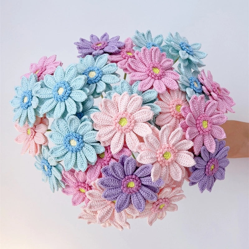 Hand-Woven Wool African Chrysanthemum Simulation Bouquet|Home Decor Artificial Flowers