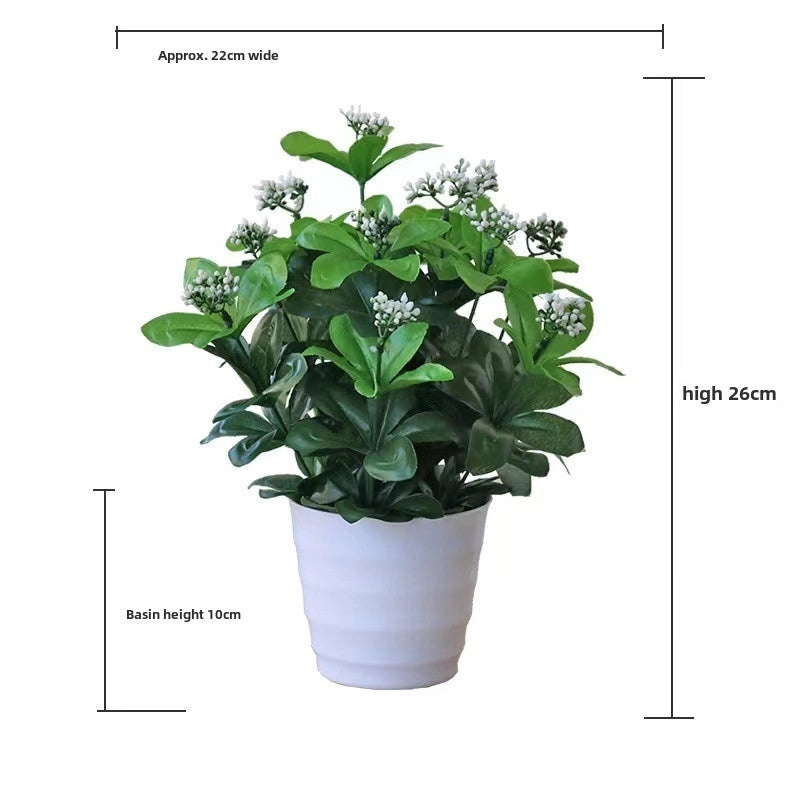 Artificial Green Rose Leaf Plant in Pot|Home Decor Artificial Plants