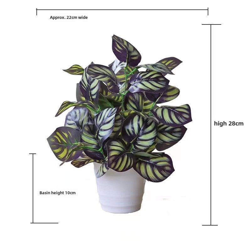 Artificial Green Rose Leaf Plant in Pot|Home Decor Artificial Plants