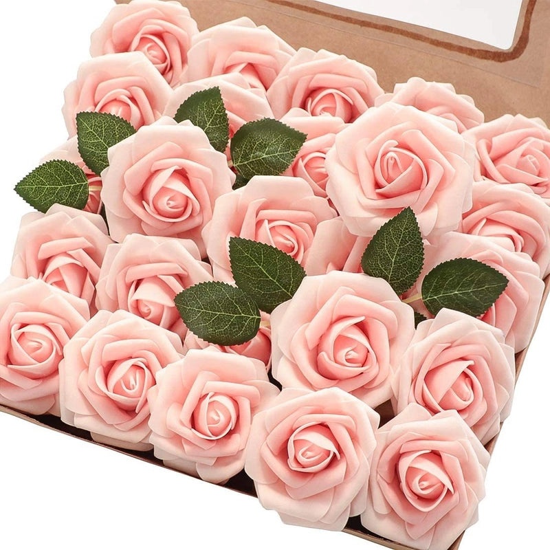 Foam Rose Simulation Gift Box with Stem 25pcs Fake Flowers for Wedding Valentine's Day Decor|Home & Garden > Flowers & Plants > Artificial Flower