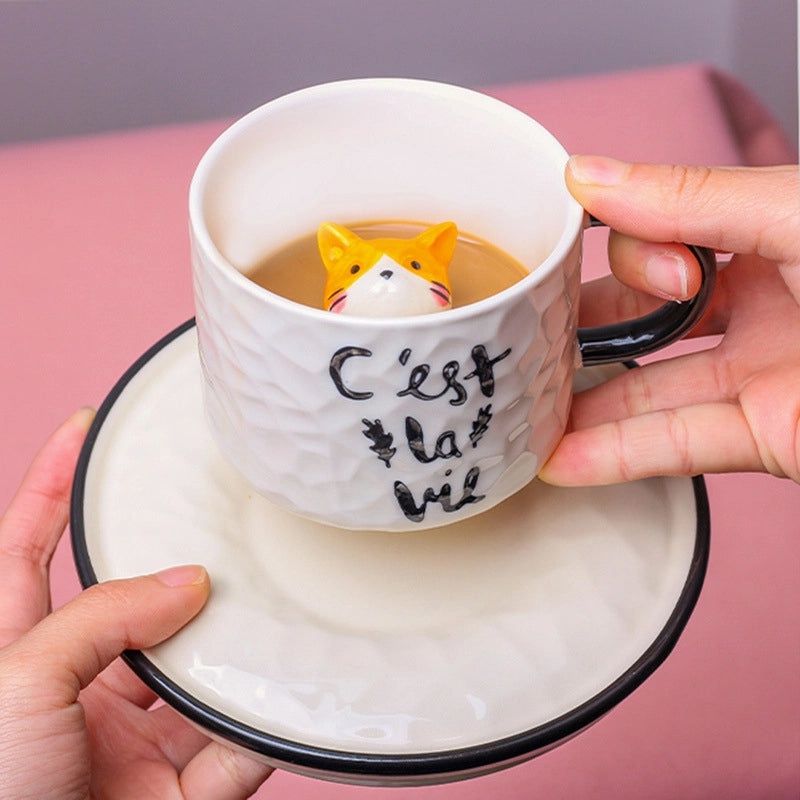 Adorable Cartoon Ceramic Water Bottle Single Piece | Drinkware & Water Bottles