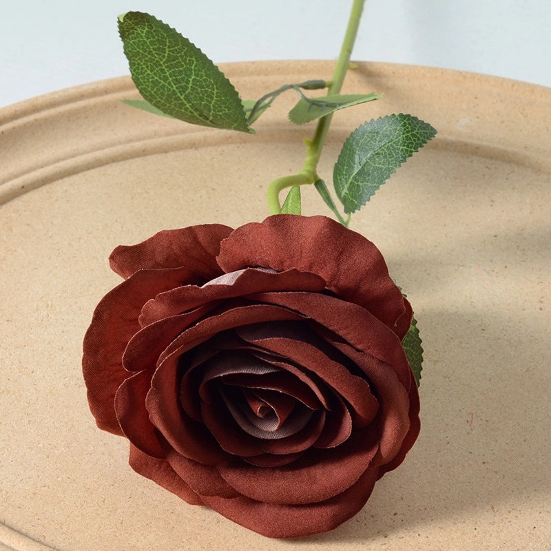Romantic Artificial Rose Single Stem Valentine’s Day Home & Wedding Decor Soft Flannel Feel|Home Decor & Wedding Supplies