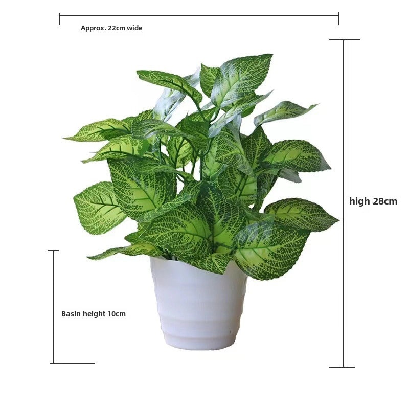 Artificial Green Rose Leaf Plant in Pot|Home Decor Artificial Plants