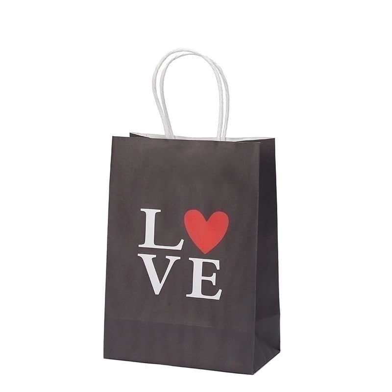Valentine’s Day Kraft Paper Gift Bags with Fashion Letter Design|Gift Bags & Wrapping Supplies