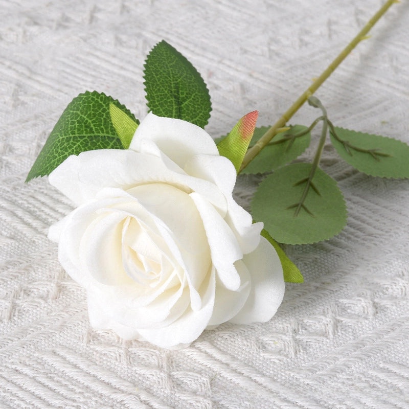 Romantic Artificial Rose Single Stem Valentine’s Day Home & Wedding Decor Soft Flannel Feel|Home Decor & Wedding Supplies