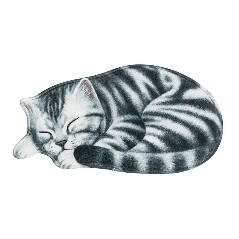 Cute Cat Design Polyester Floor Mat for Home Decor|Home & Living - Floor Rugs & Mats