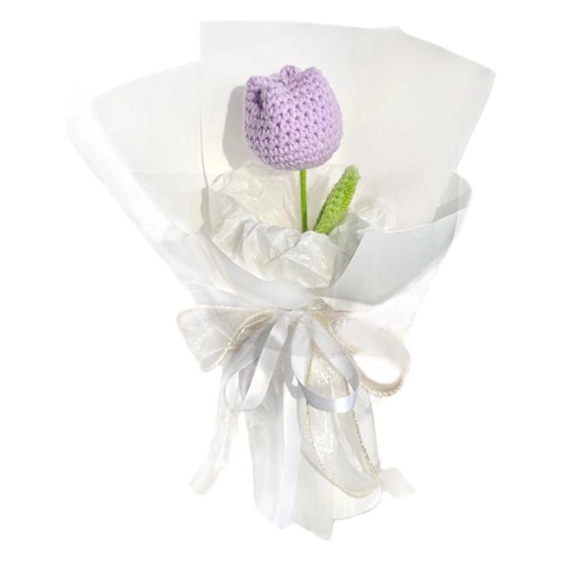 Delicate Tulip Knit Artificial Flowers Bouquet|Home Decor Artificial Flowers