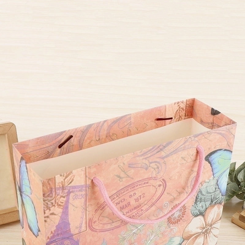 England Tower Pink Portable Paper Bag for Clothing Accessories Gift|Fashion Accessories Packaging Bags