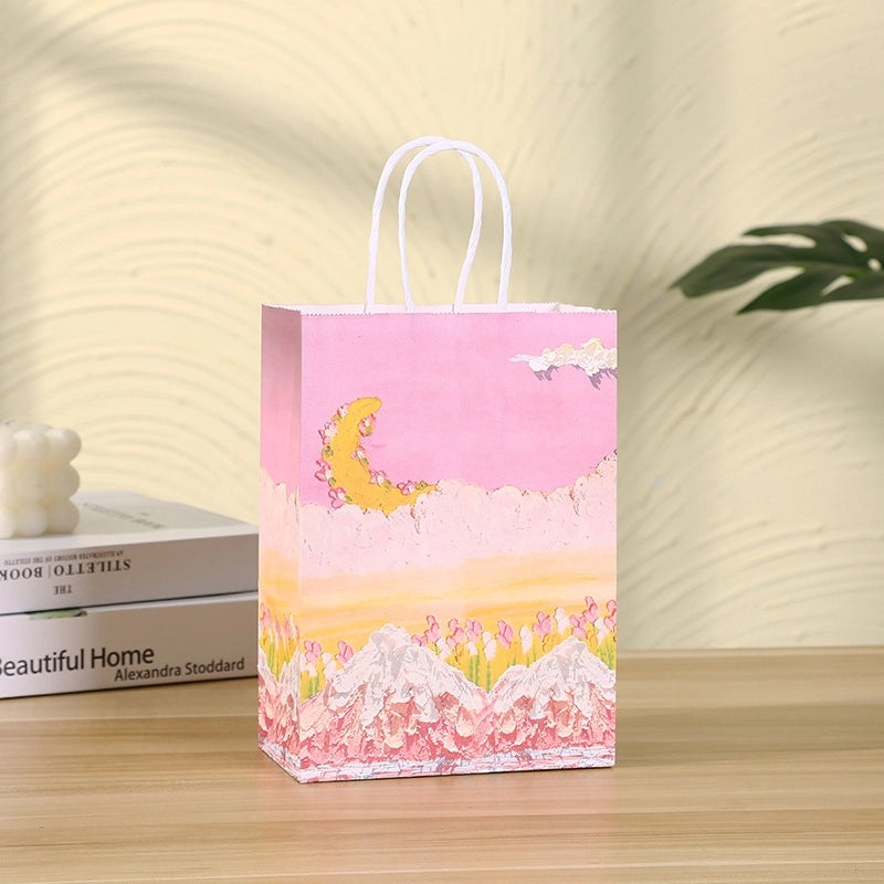 12 Pieces Kraft Paper Flower Gift Bags for Birthday Party Daily Use | Party Supplies Gift Bags