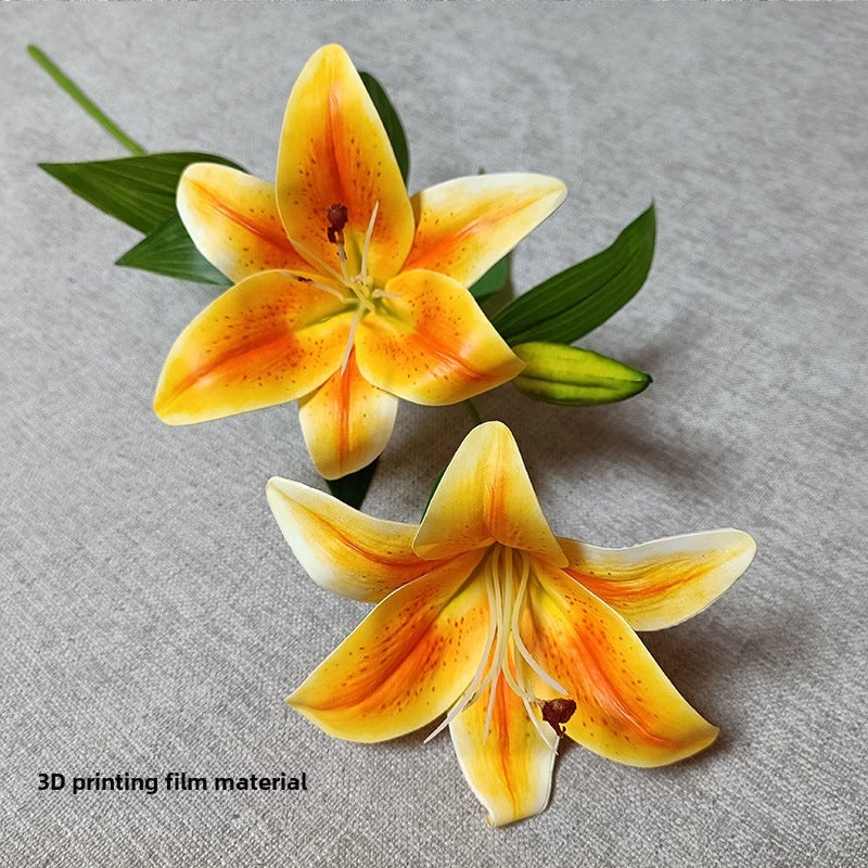 3D Film Artificial Lily Flower Bouquet for Home and Coffee Table Decoration|Home Decor Artificial Flowers