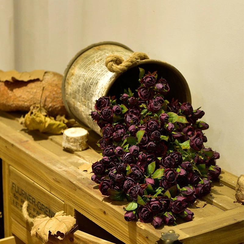 Vintage Coca-Cola Inspired Small Rose Artificial Flowers | Home Decor & Ornaments