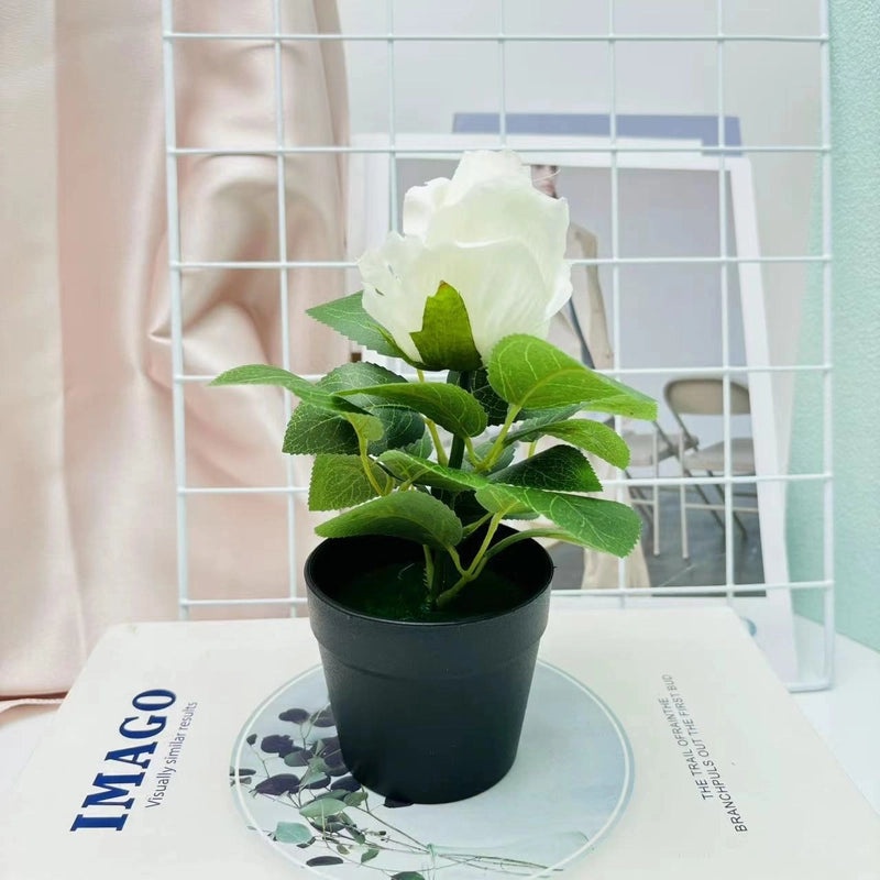 Artificial Rose and Lily Potted Plant Simulation Flower Greenery Home Indoor Outdoor Decor|Home Decor Artificial Plants