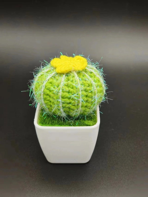 10 Pieces Handcrafted Wool Crochet Cactus Artificial Plants for Home Decor Desktop Gifts|Home Decor & Accessories